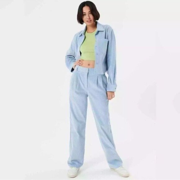 Aritzia Sunday Best Harvey Pant in Dune Blue size 4 corduroy slouchy pleated NWT - Picture 1 of 14